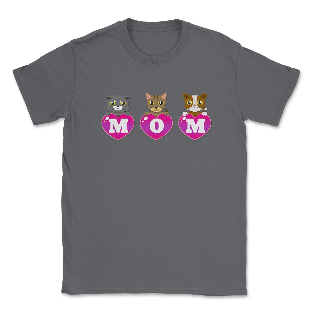 Mom Cat lover hearts Unisex T-Shirt - Smoke Grey
