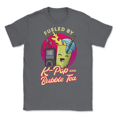 Fueled by K-Pop & Bubble Tea Cute Kawaii print Unisex T-Shirt - Smoke Grey