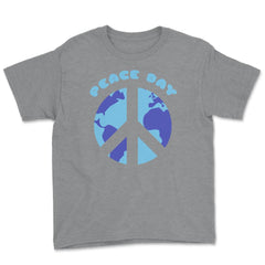 Peace Sign World Peace Day graphic Youth Tee - Grey Heather