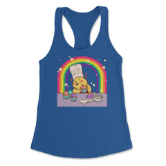 Rainbow Gay Guinea Pig Baker Funny Cute Pride Gift design Women's - Royal
