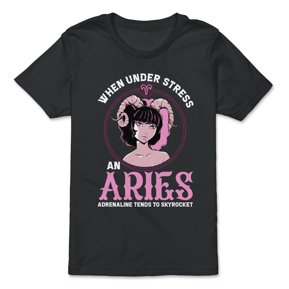 Aries Zodiac Sign Pastel Goth Anime Girl Art graphic - Premium Youth Tee - Black