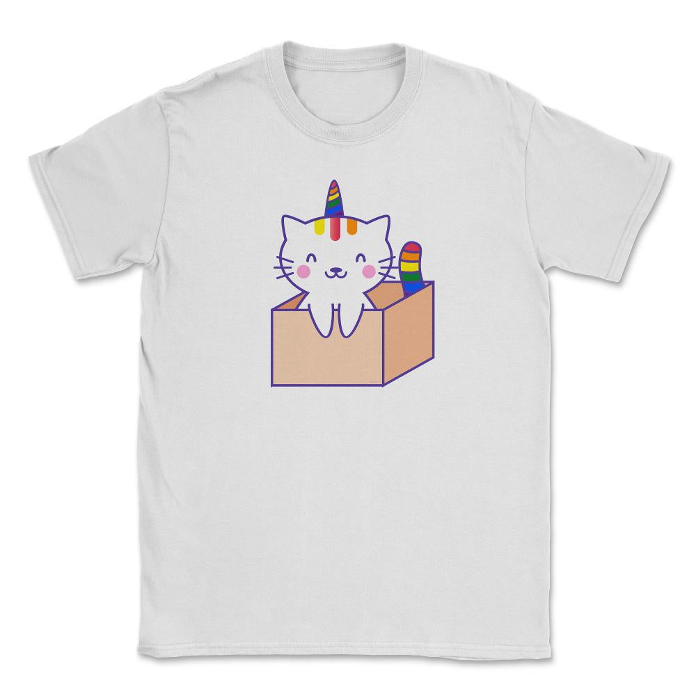 Caticorn Rainbow Gay Pride product Unisex T-Shirt - White