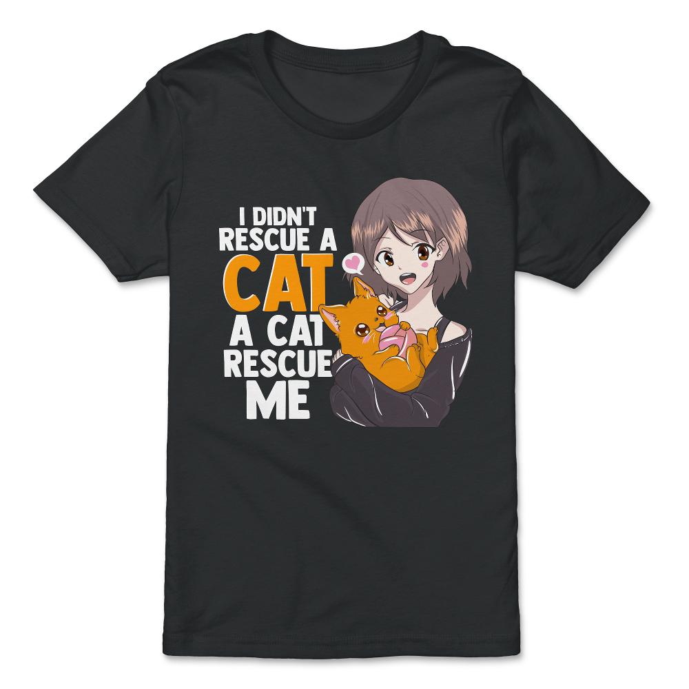 A Cat Rescued Me Anime Gift product - Premium Youth Tee - Black