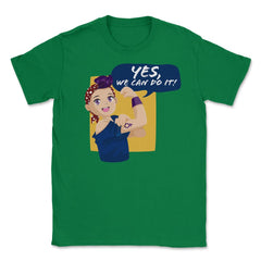 Yes, we can do it! Anime Teen Unisex T-Shirt - Green