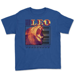 Born Leo Zodiac Sign Astrology Horoscope Roaring Lion product Youth - Royal Blue