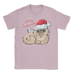Merry Christmas Angel Cat Funny Humor T-Shirt Tee Gift Unisex T-Shirt - Light Pink