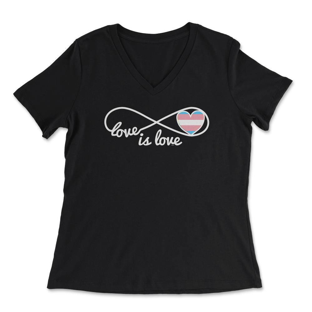 Love is Love Infinity Symbol Transgender Pride Gift product - Women's V-Neck Tee - Black