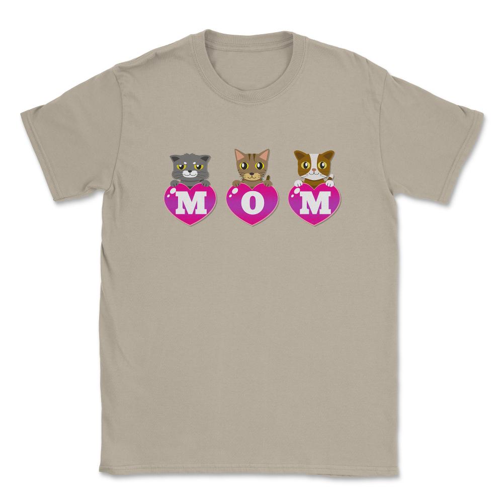 Mom Cat lover hearts Unisex T-Shirt - Cream