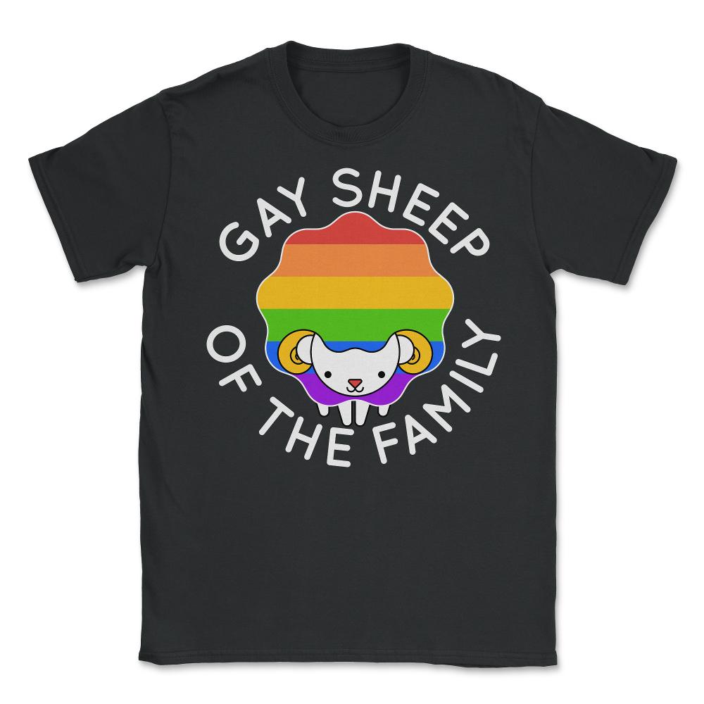 Gay Sheep Of The Family LGBTQ Rainbow Pride design - Unisex T-Shirt - Black