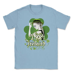 I love Ireland Woman Saint Patricks Day Celebratio Unisex T-Shirt - Light Blue