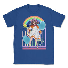 Lolita Fashion Themed Bunny Girl Anime Design print Unisex T-Shirt - Royal Blue