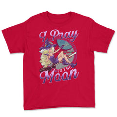 Halloween Witch I Pray To the Moon Anime Manga Vin Youth Tee - Red