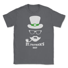 Leprechaun Hipster Saint Patricks Day Humor Unisex T-Shirt - Smoke Grey