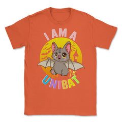 I am a Unibat Halloween Funny Unicorn Bat Gift Unisex T-Shirt - Orange