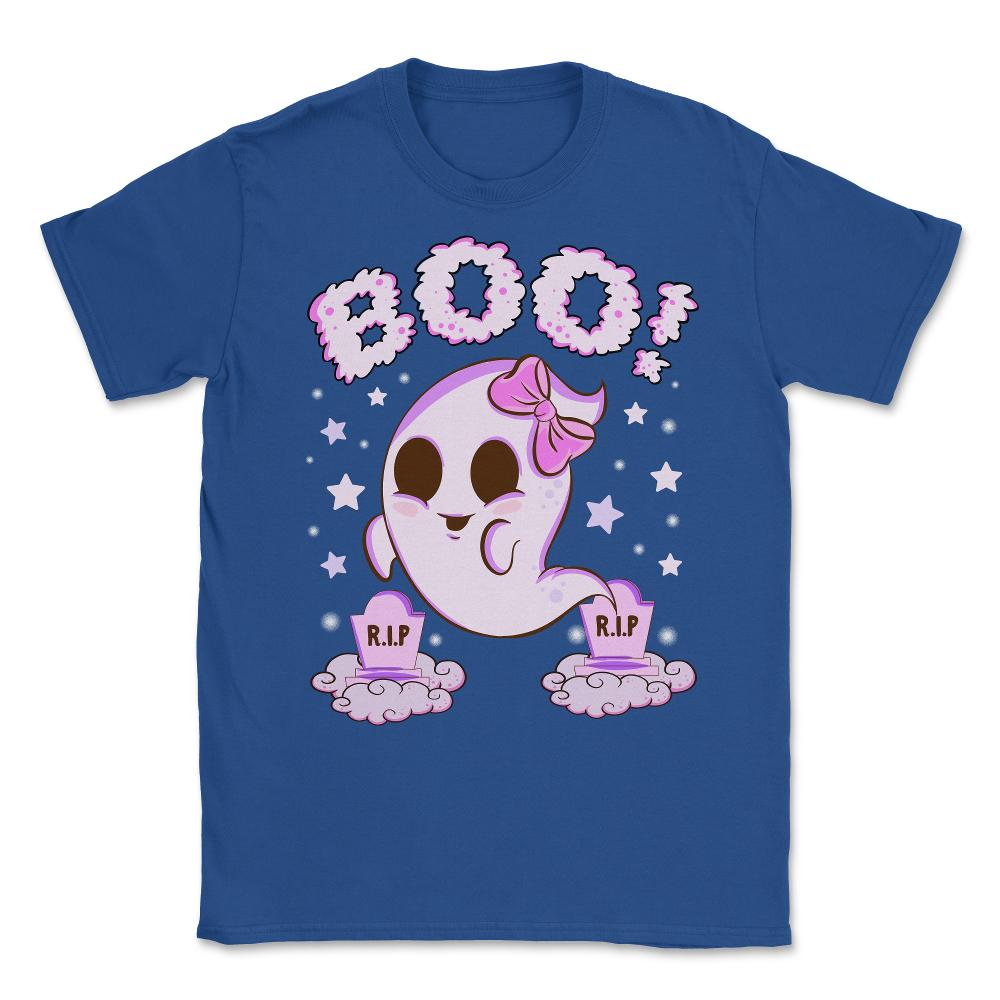 Boo! Girl Cute Ghost Funny Humor Halloween Unisex T-Shirt - Royal Blue