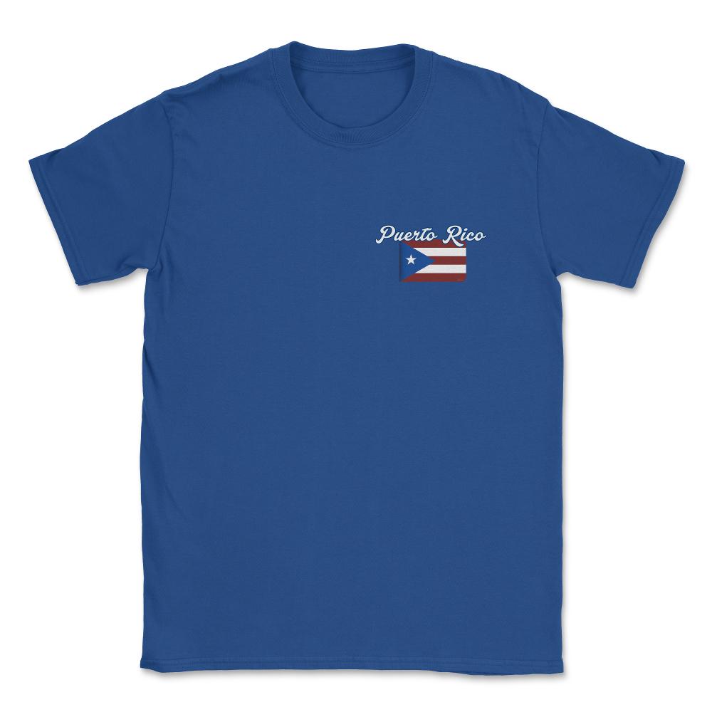 Puerto Rico Flag Rounded Edges Pocket graphic Unisex T-Shirt - Royal Blue