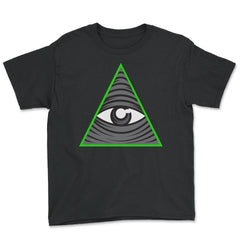 Conspiracy Theory All-Seeing Eye Funny Design Gift  graphic Youth Tee - Black