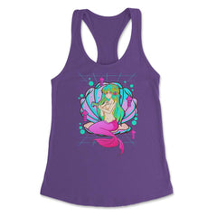 Anime Mermaid Gamer Pastel Theme Vaporwave Style Gift graphic Women's - Purple