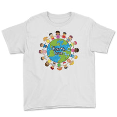 Happy Earth Day Children Around the World Gift for Earth Day print - White
