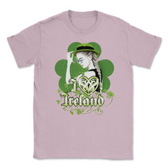 I love Ireland Woman Saint Patricks Day Celebratio Unisex T-Shirt - Light Pink