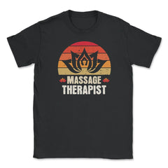 Massage Therapist Lotus Flower Retro Vintage product Unisex T-Shirt - Black