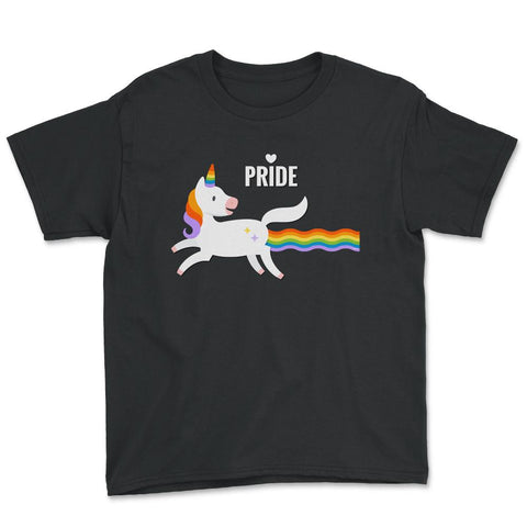 Rainbow Unicorn Gay Pride Month t-shirt Shirt Tee Gift Youth Tee - Black
