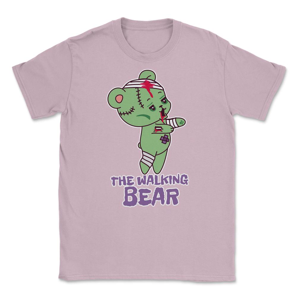 The Walking Bear Funny Halloween Zombie Bear Unisex T-Shirt - Light Pink