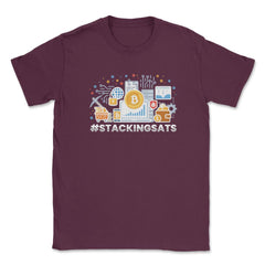 #StackingSats Bitcoin Blockchain Cryptocurrency For Fans design - Maroon