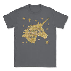Christmas Unicorn Most Wonderful time T-Shirt Tee Gift The most - Smoke Grey