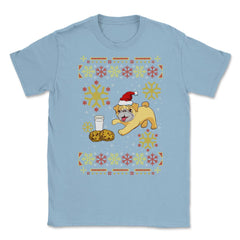 Pug Ugly Christmas Sweater Funny Humor Unisex T-Shirt - Light Blue