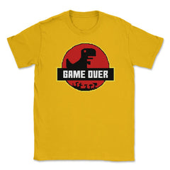 Game Over Back to Retro Dinosaur Shirt Gift T-Shirt Unisex T-Shirt - Gold