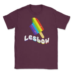 Lesbow Rainbow Ice cream Gay Pride Month t-shirt Shirt Tee Gift - Maroon