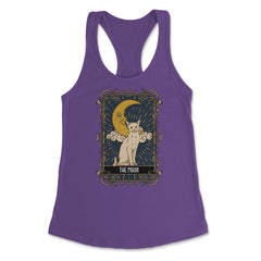 The Moon Cat Arcana Tarot Card Mystical Wiccan print Women's - Purple