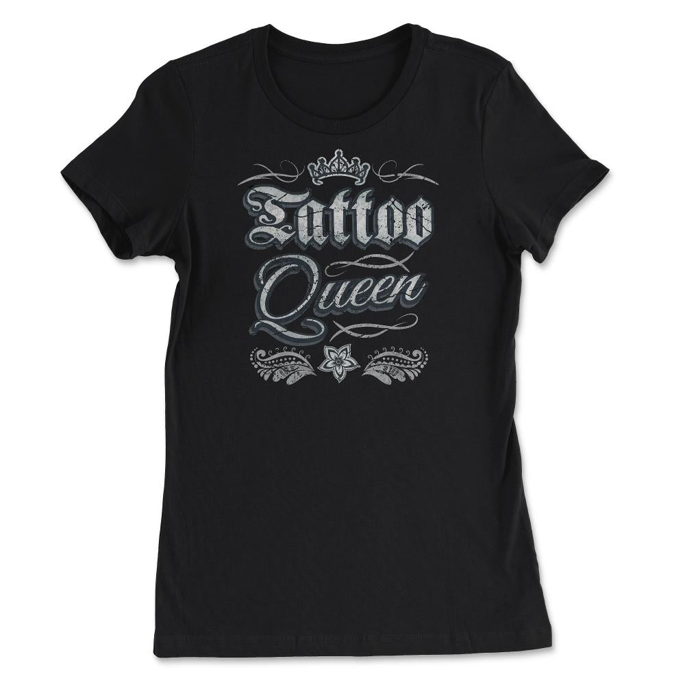 Tattoo Queen Vintage Old Style Grunge Tattoo design graphic - Women's Tee - Black