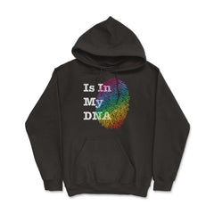 Is In My DNA Rainbow Flag Gay Pride Fingerprint Design graphic Hoodie - Black