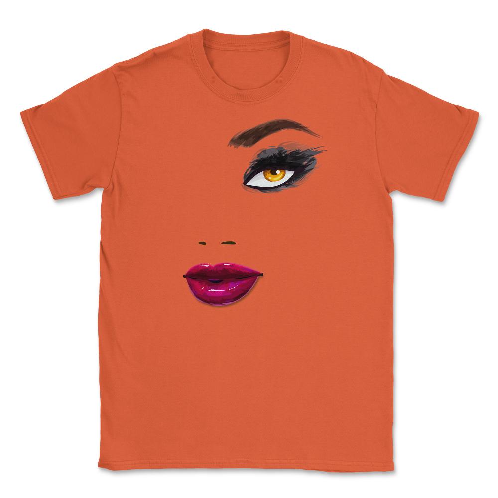 Eyelashes Makeup in Vogue Unisex T-Shirt - Orange