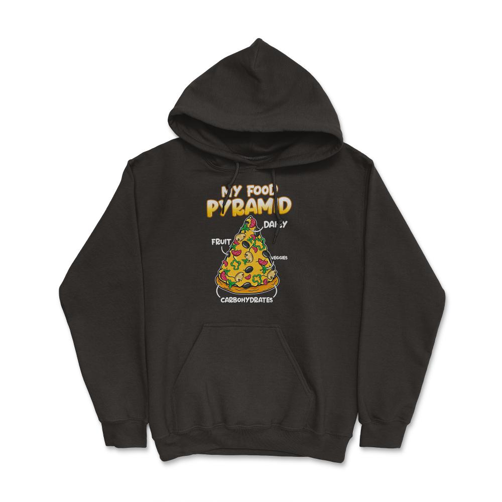 My Food Pyramid Funny Pizza Humor Gift graphic - Hoodie - Black