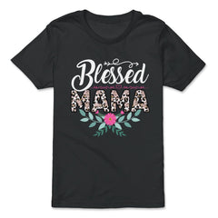 Blessed Mama Women’s Leopard Pattern Mother's Day Quote design - Premium Youth Tee - Black
