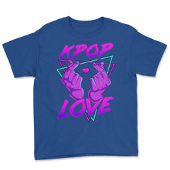 Korean Love Sign K-POP Love Fingers design Youth Tee - Royal Blue