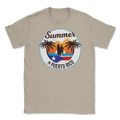 Summer in Puerto Rico Surfer Puerto Rican Flag T-Shirt Tee Unisex - Cream