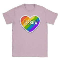 Lesbow Rainbow Heart Gay Pride product design Tee Gift Unisex T-Shirt - Light Pink