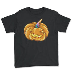 Jack O Unicorn Pumpkin Halloween T Shirt Gifts Youth Tee - Black
