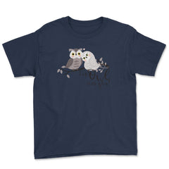 I'm Owl over you! Funny Humor Owl product design Youth Tee - Navy