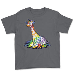Rainbow Giraffe Gay Pride Gift product Youth Tee - Smoke Grey
