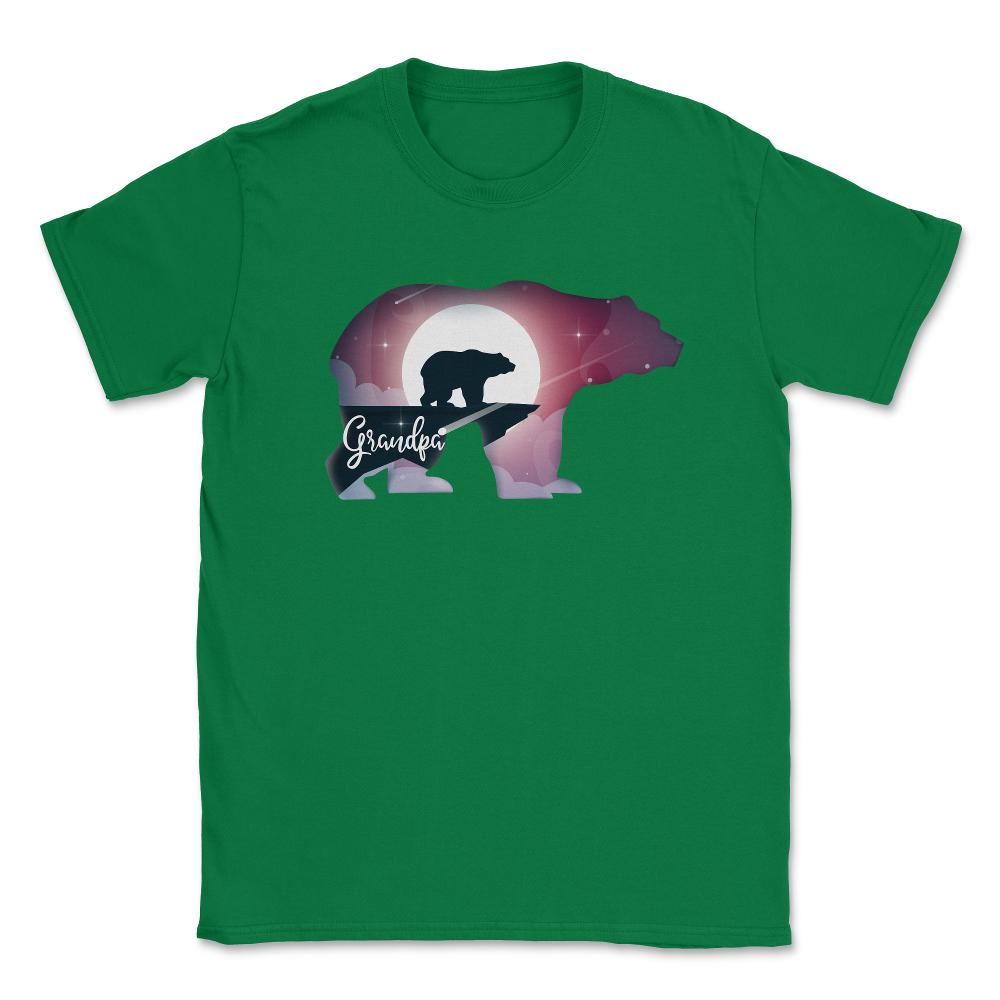 Grandpa Bear in the Moonlight Unisex T-Shirt - Green