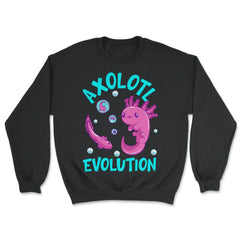 Funny Axolotl Lover Mexican Salamander Evolution design - Unisex Sweatshirt - Black