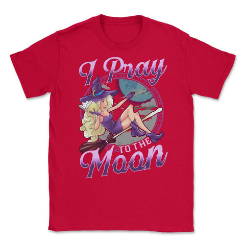 Halloween Witch I Pray To the Moon Anime Manga Vin Unisex T-Shirt - Red