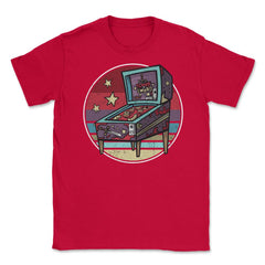 Pinball Machine Arcade Game Retro Vintage Grunge product Unisex - Red