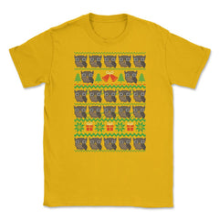 Owl-gly XMAS T-Shirt Owl Cute Funny Humor Tee Gift Unisex T-Shirt - Gold