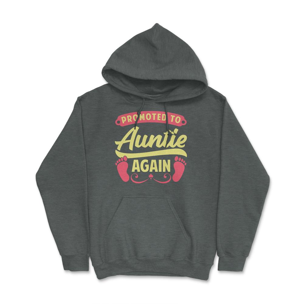 Funny Promoted To Auntie Again Pregnancy Announcement Aunt graphic - Dark Grey Heather